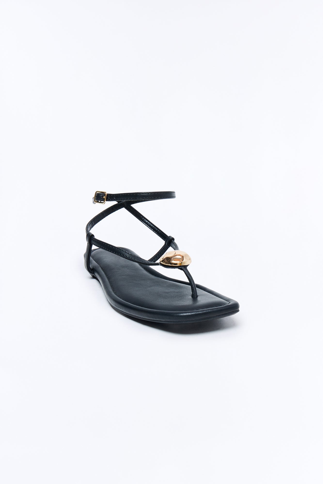 Amiah Ankle Strap Sandals - Black