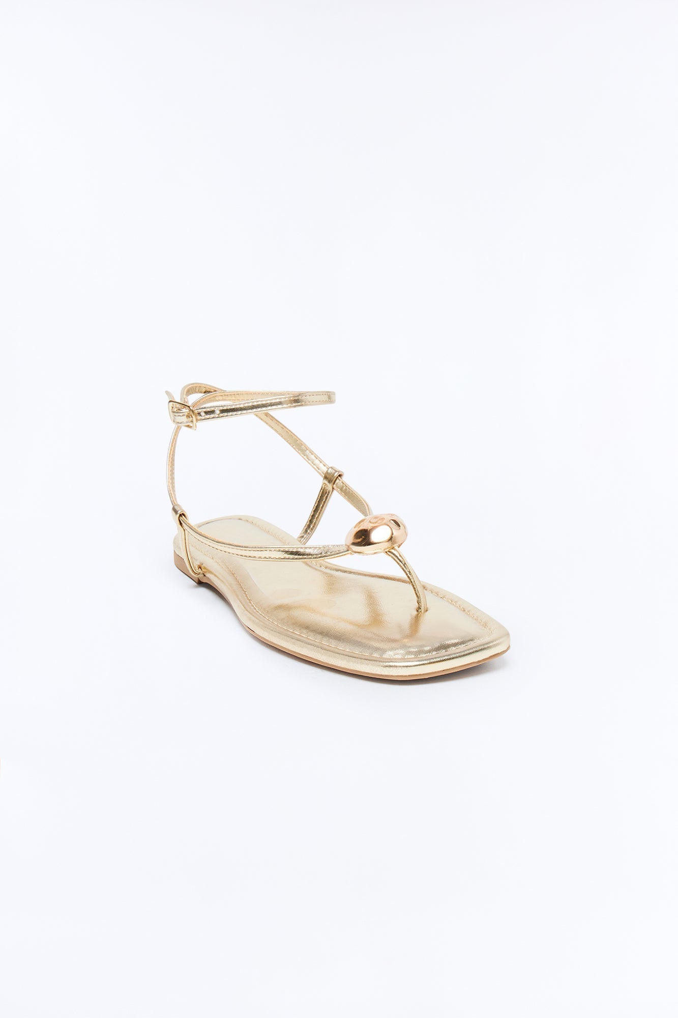 Amiah Ankle Strap Sandals - Gold