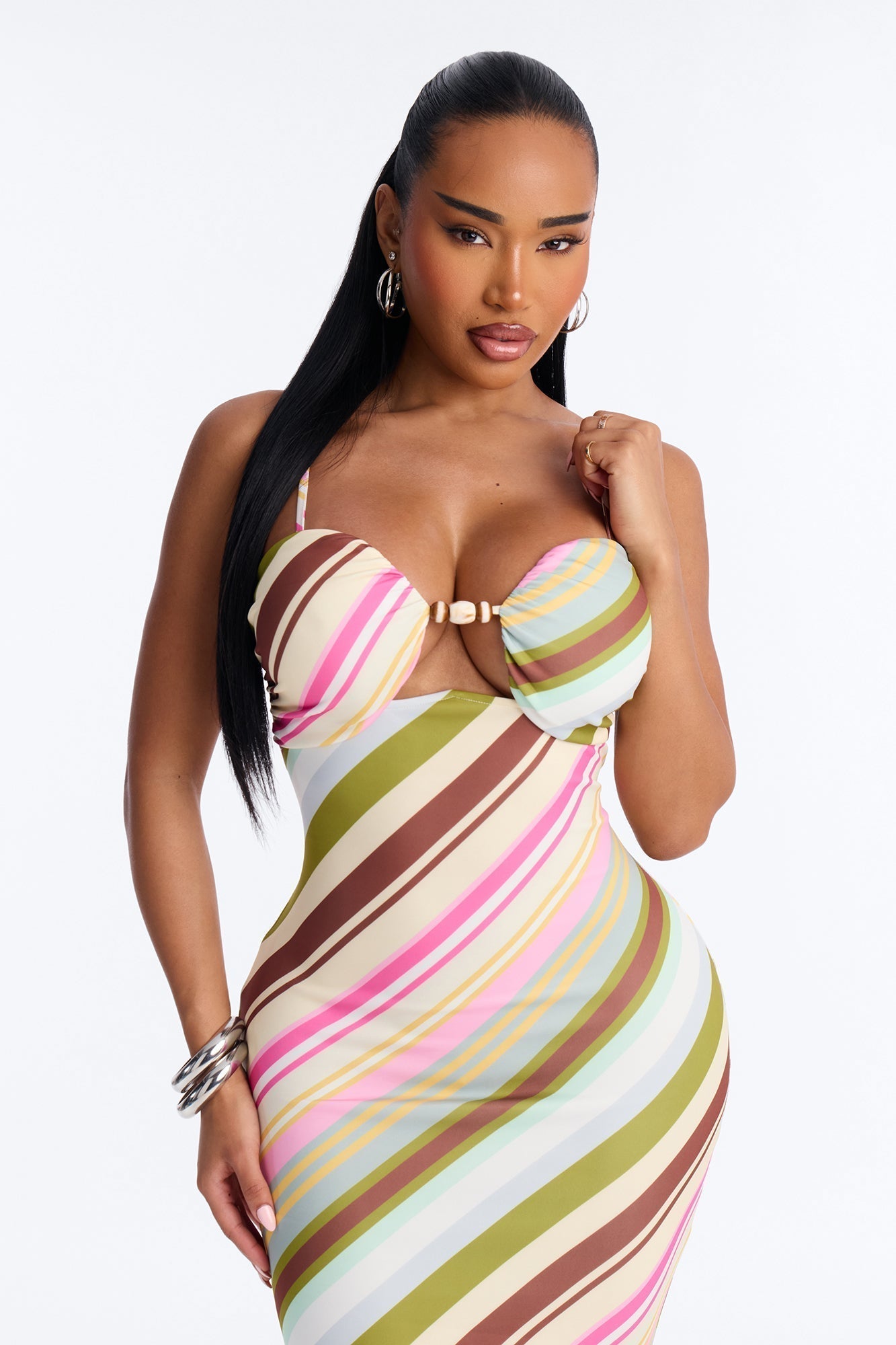 Savannah Striped Maxi Dress - Multi Color