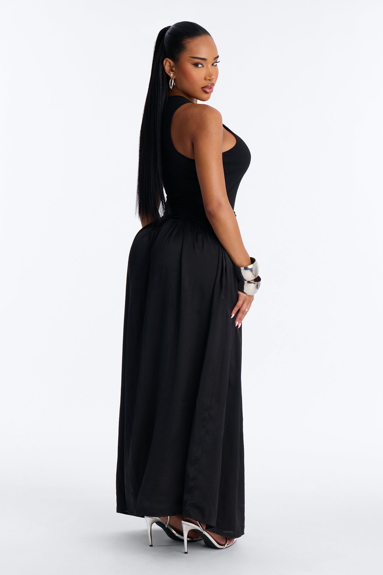 Soho Sleeveless Ribbed Maxi Dress - Black
