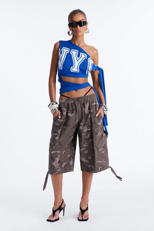 Carter Twill Cargo Bubble Hem Bermuda Short - Camouflage
