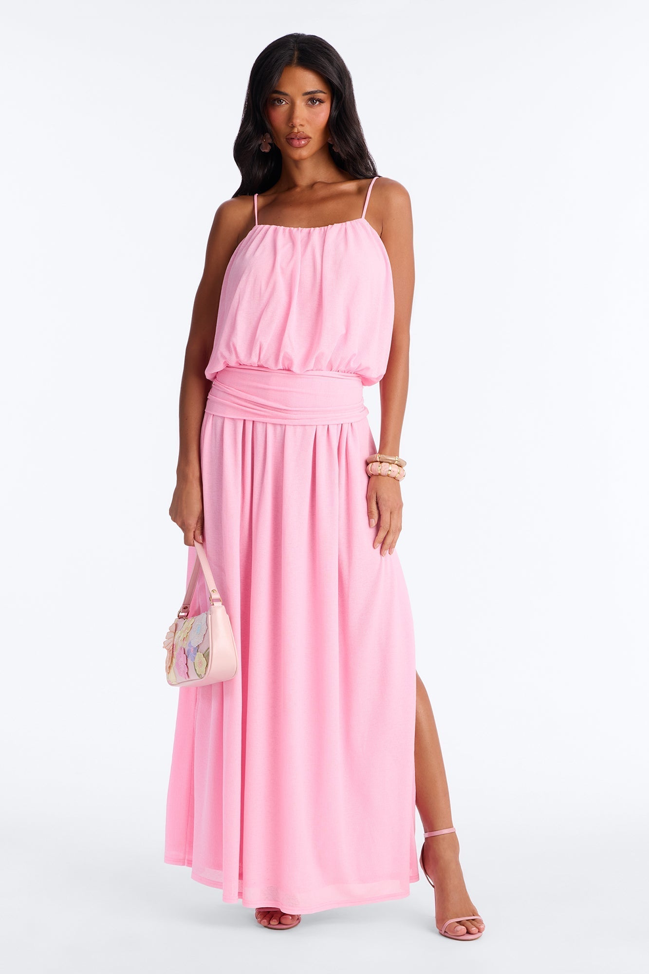 Quiet Confidence Flowy Maxi Dress - Bubblegum Pink