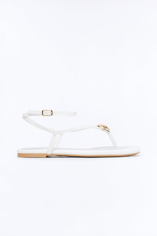 Amiah Ankle Strap Sandals - White