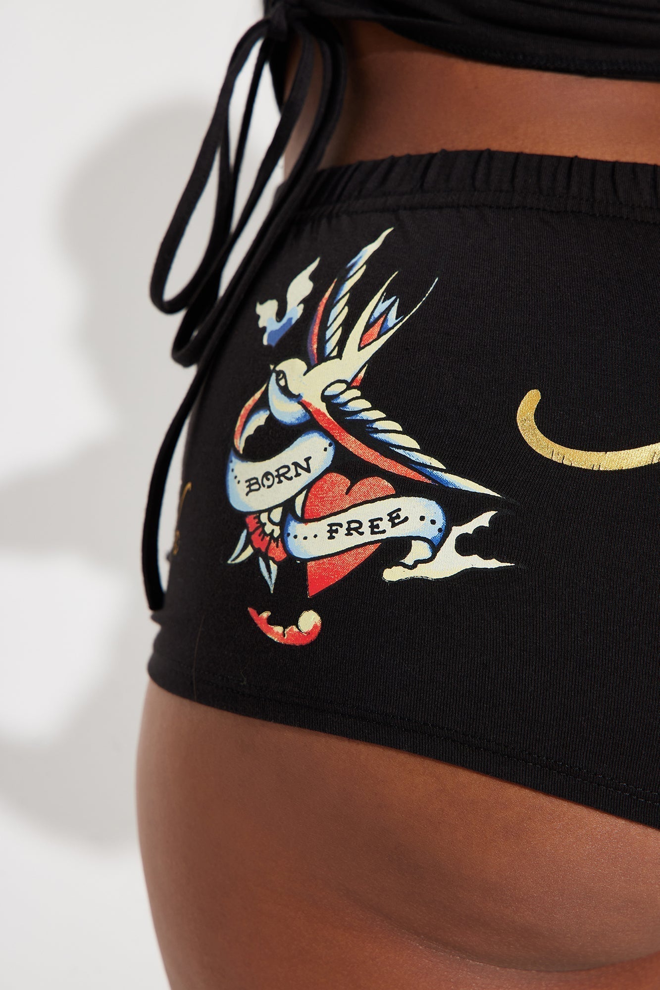 Ed Hardy Bird And Hearts Shorts - Black