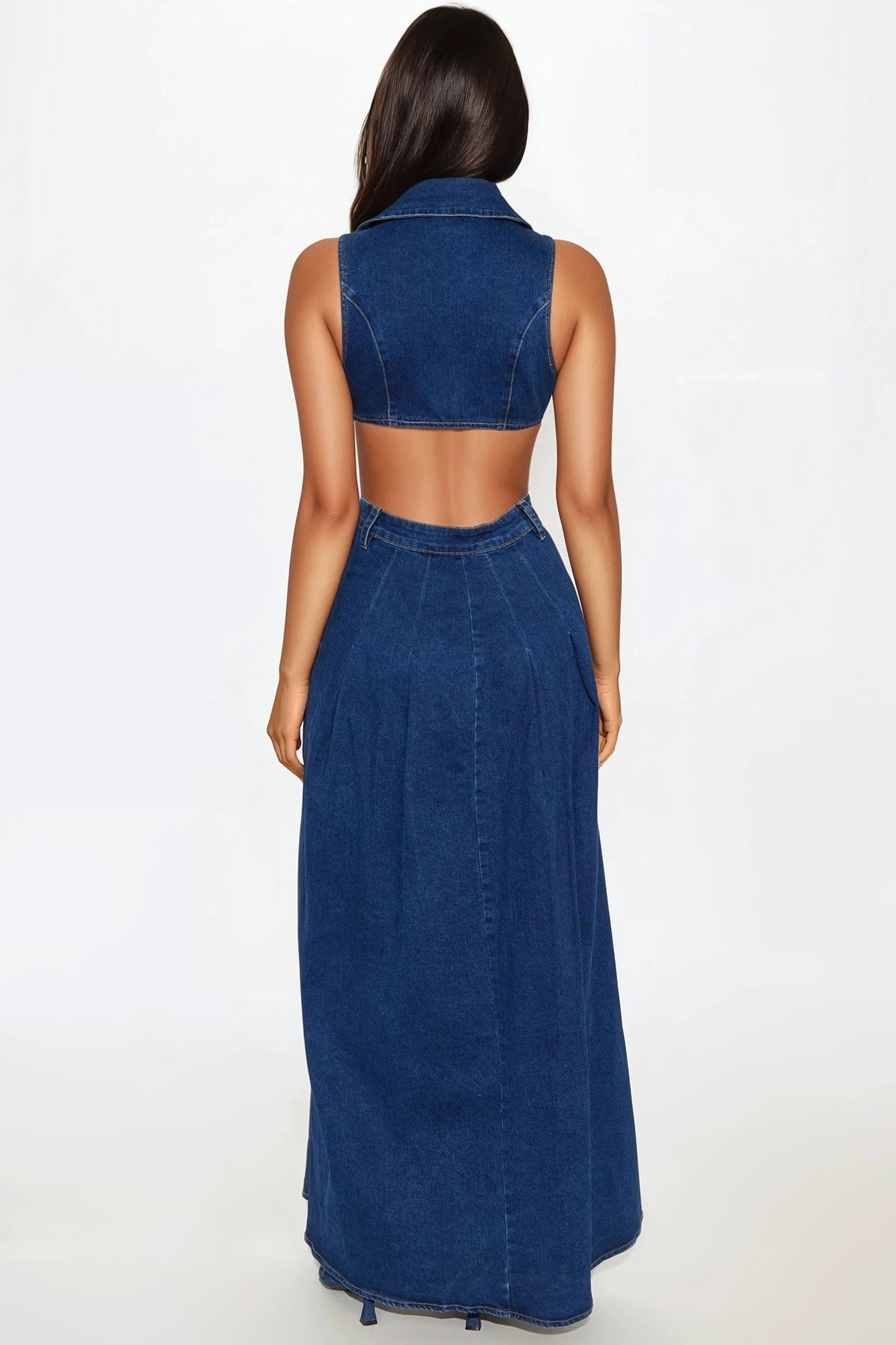 Amelia Denim Maxi Dress - Dark Denim