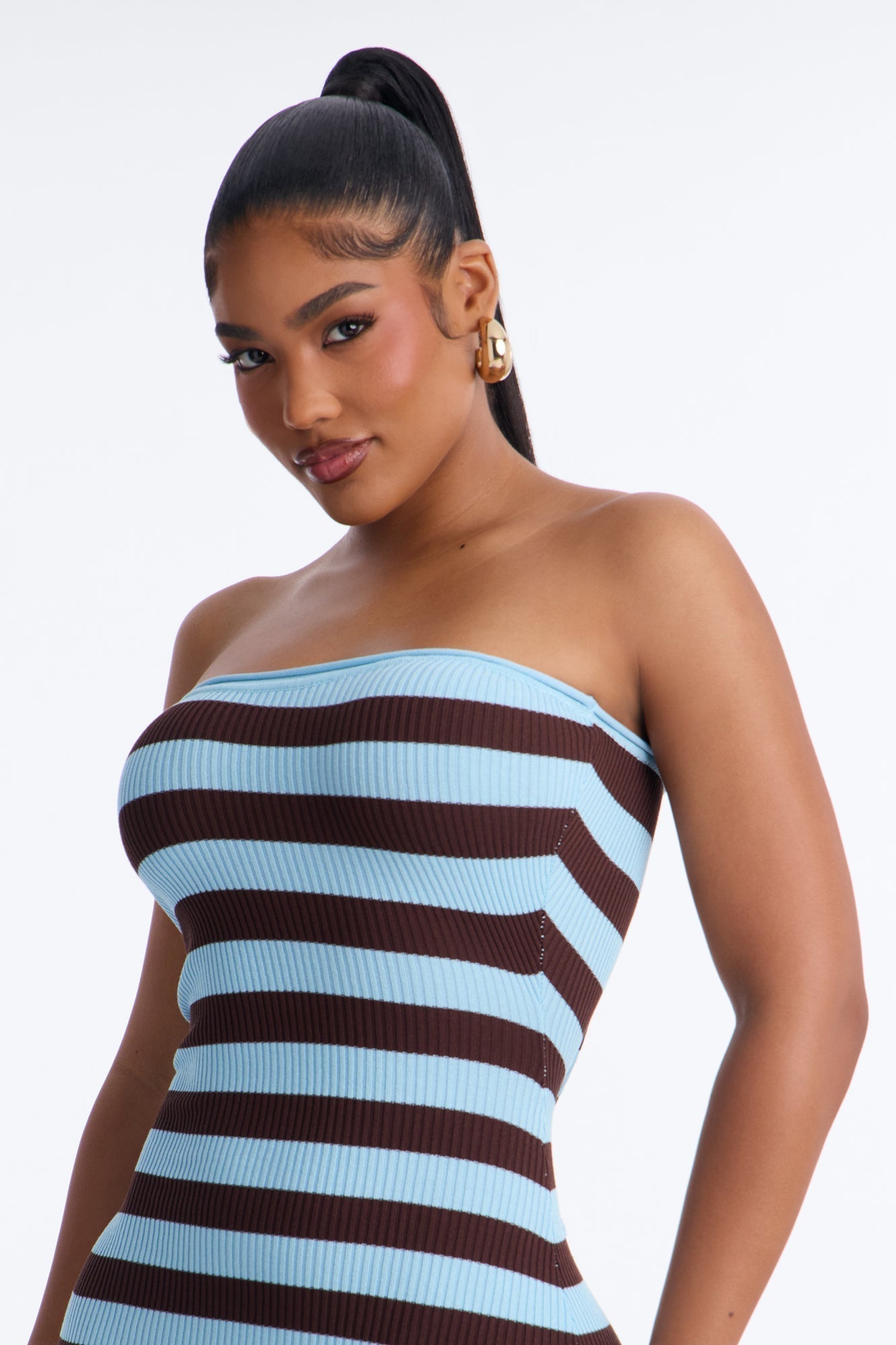 Alessi Striped Sweater Midi Dress - Blue/combo