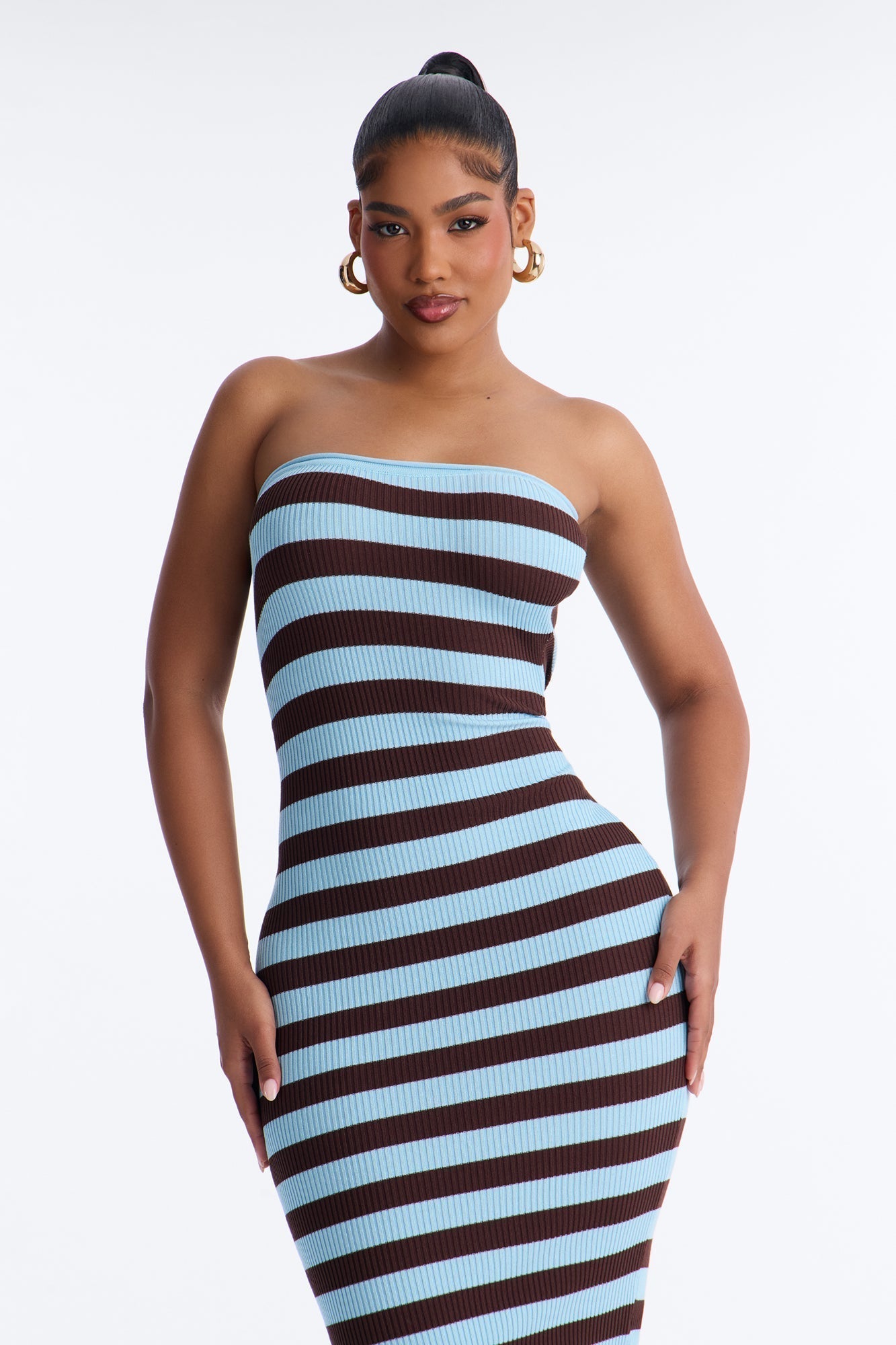Alessi Striped Sweater Midi Dress - Blue/combo