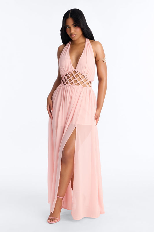 Scarlett Chiffon Maxi Dress - Pink