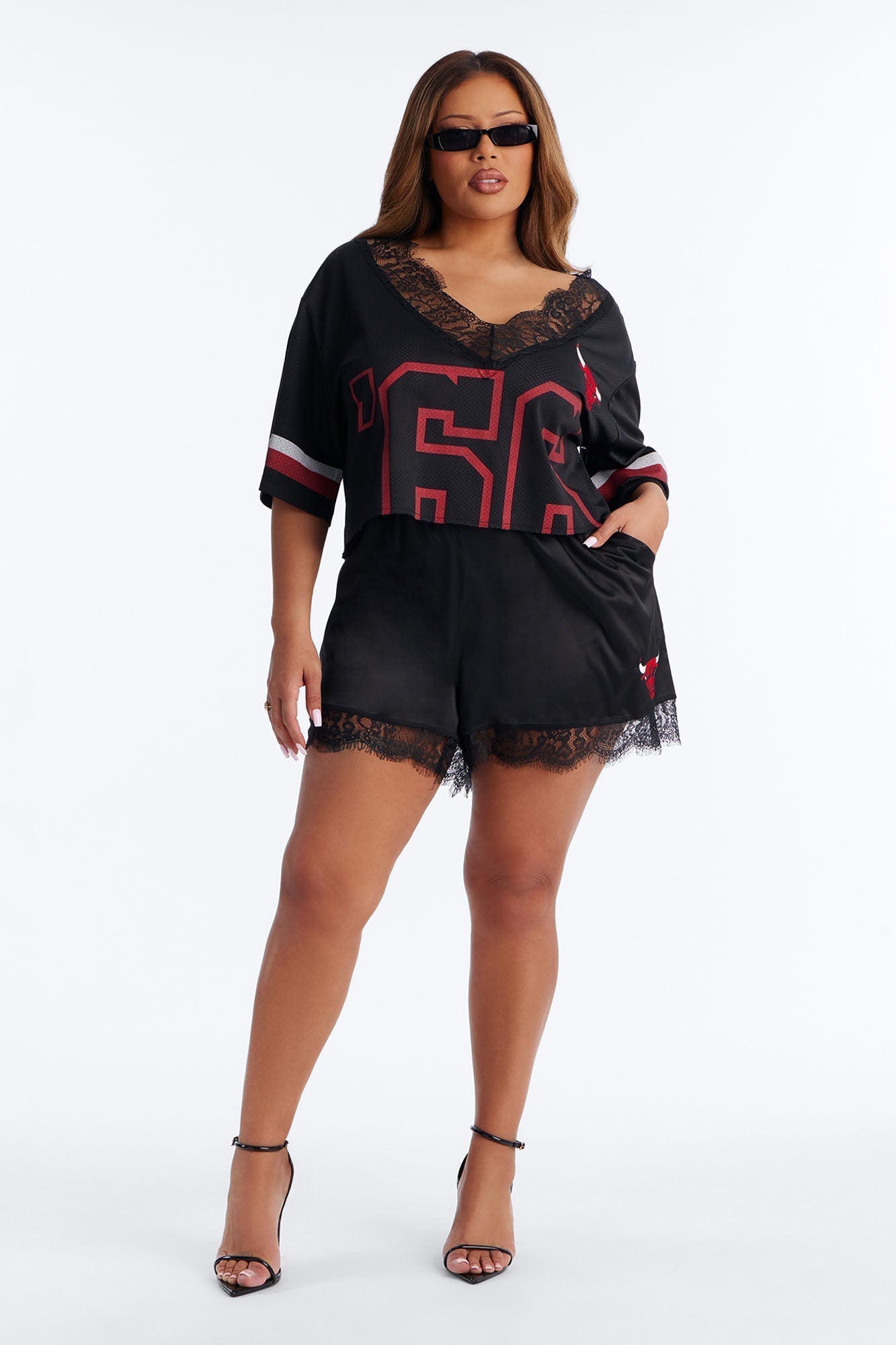 NBA Satin Chicago Bulls Shorts - Black