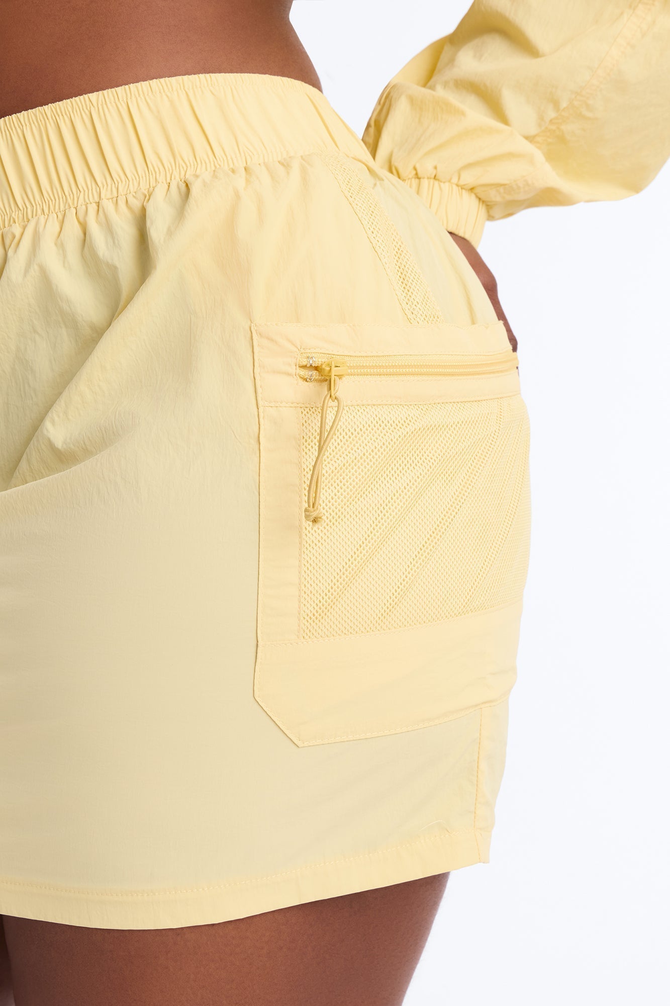 Stay Cool Windbreaker Mini Skirt - Butter Yellow