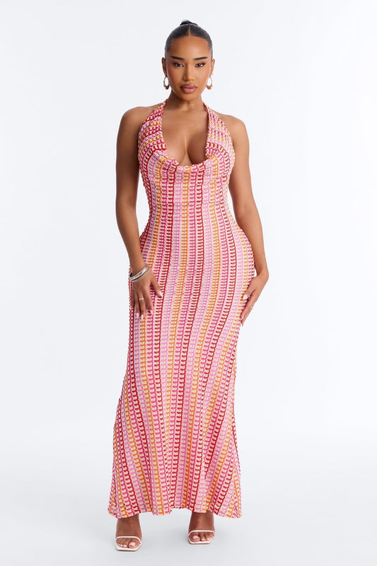 Hibiscus Honey Maxi Dress - Pink/combo