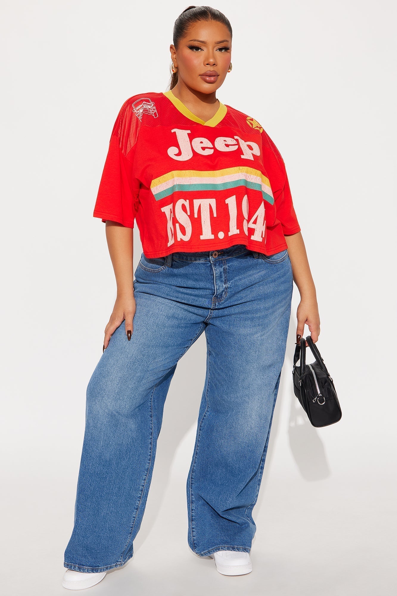 Jeep Est. 1941 Cropped Jersey Tee - Red