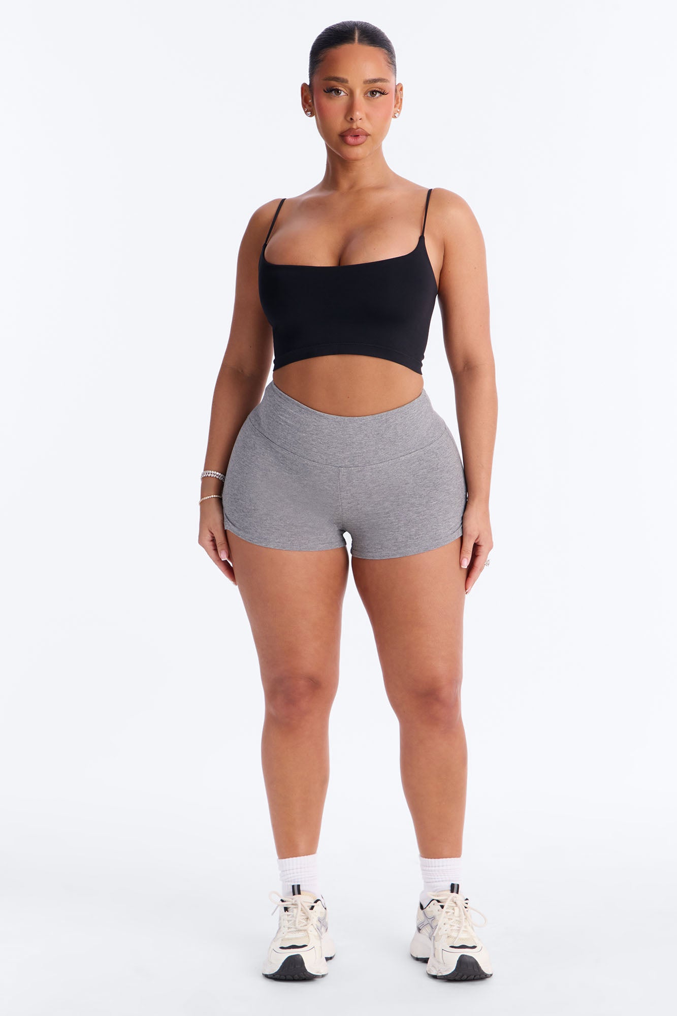 Kieran Split Side Seam Biker Short - Grey