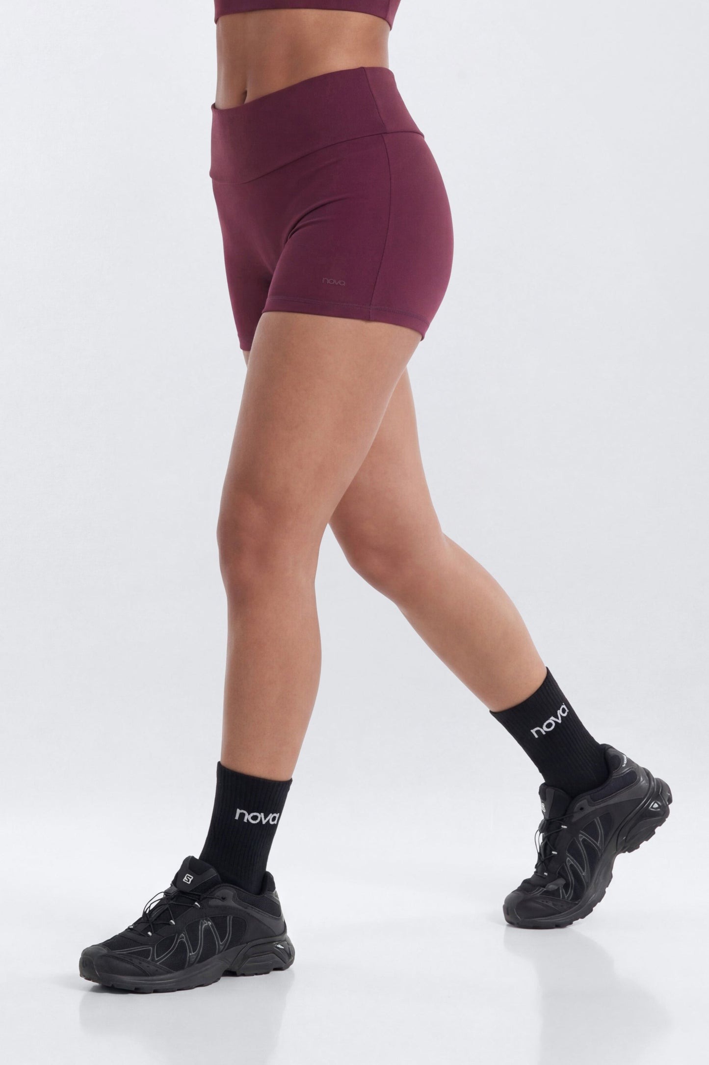 ButterSoft™ 3″ Foldover Biker Short - Merlot