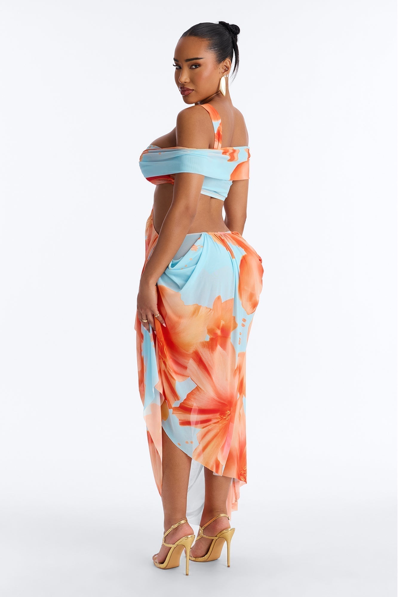 She Gets Her Way Mesh Maxi Dress - Blue/combo