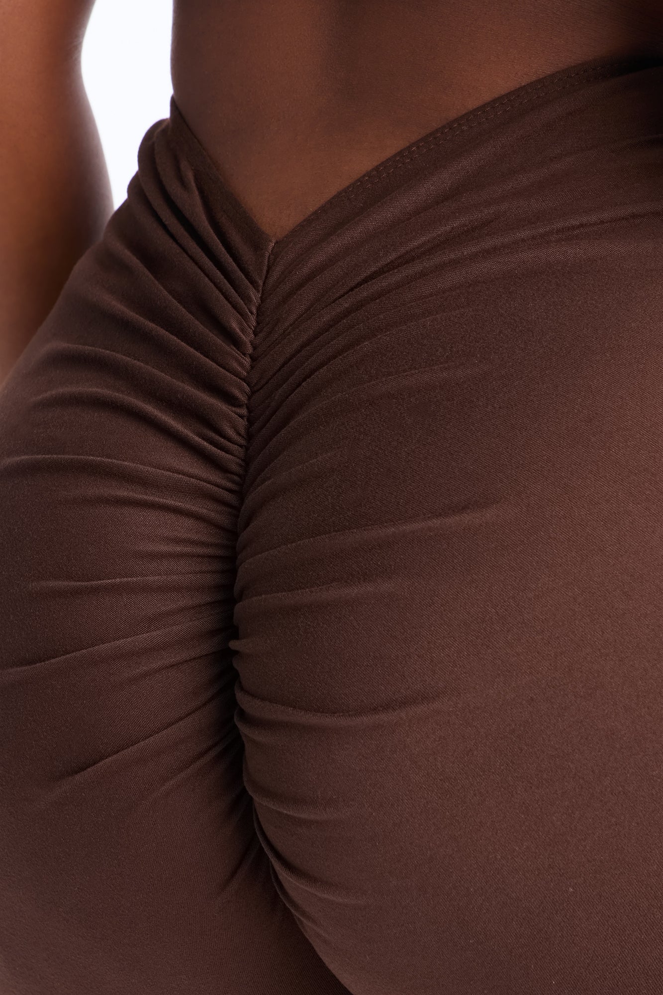 Feeling Cheeky Mid Rise Ruched Butt Biker Short 6″ - Chocolate