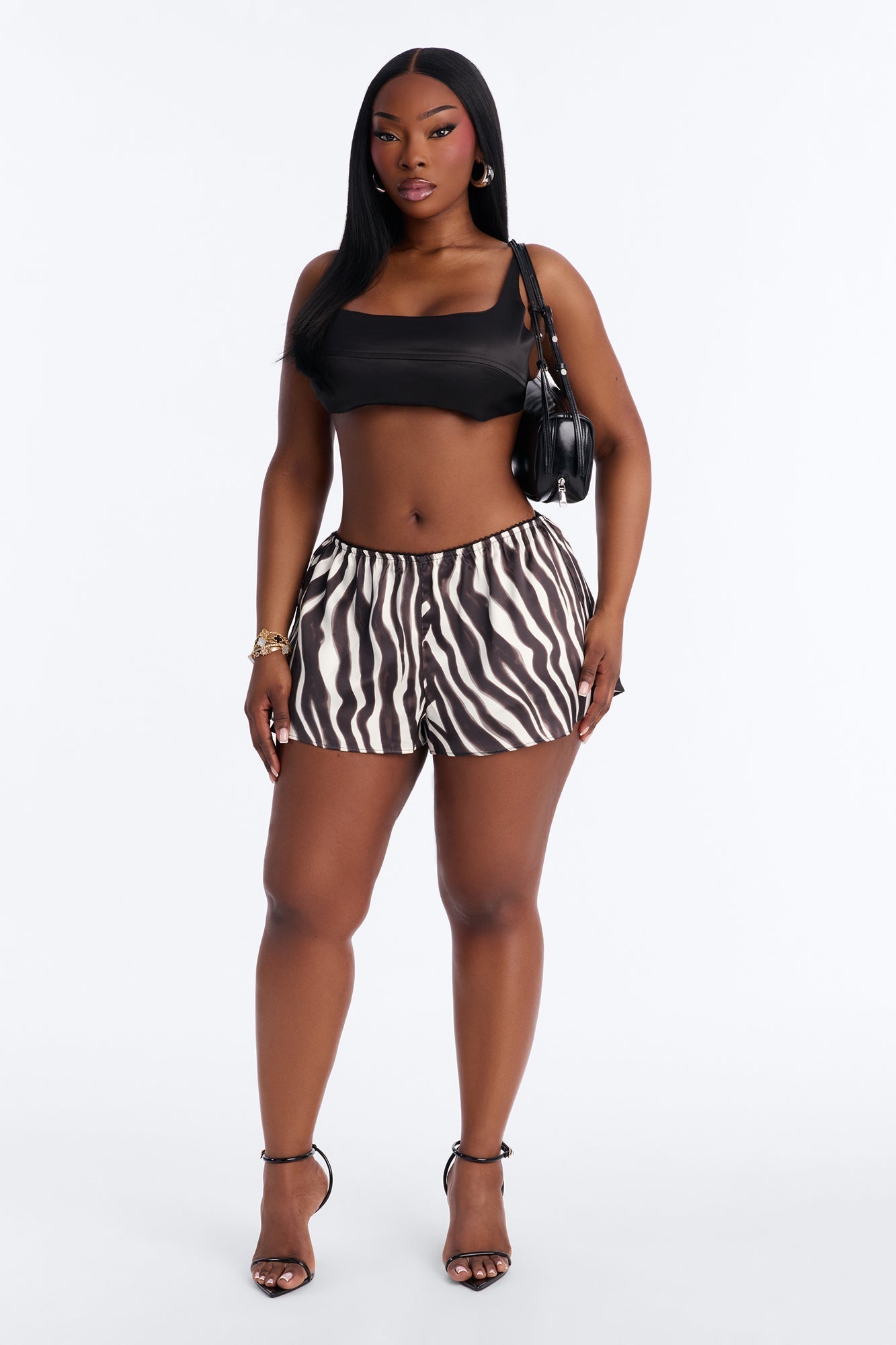 Zariah Zebra Flowy Micro Short - Black/combo