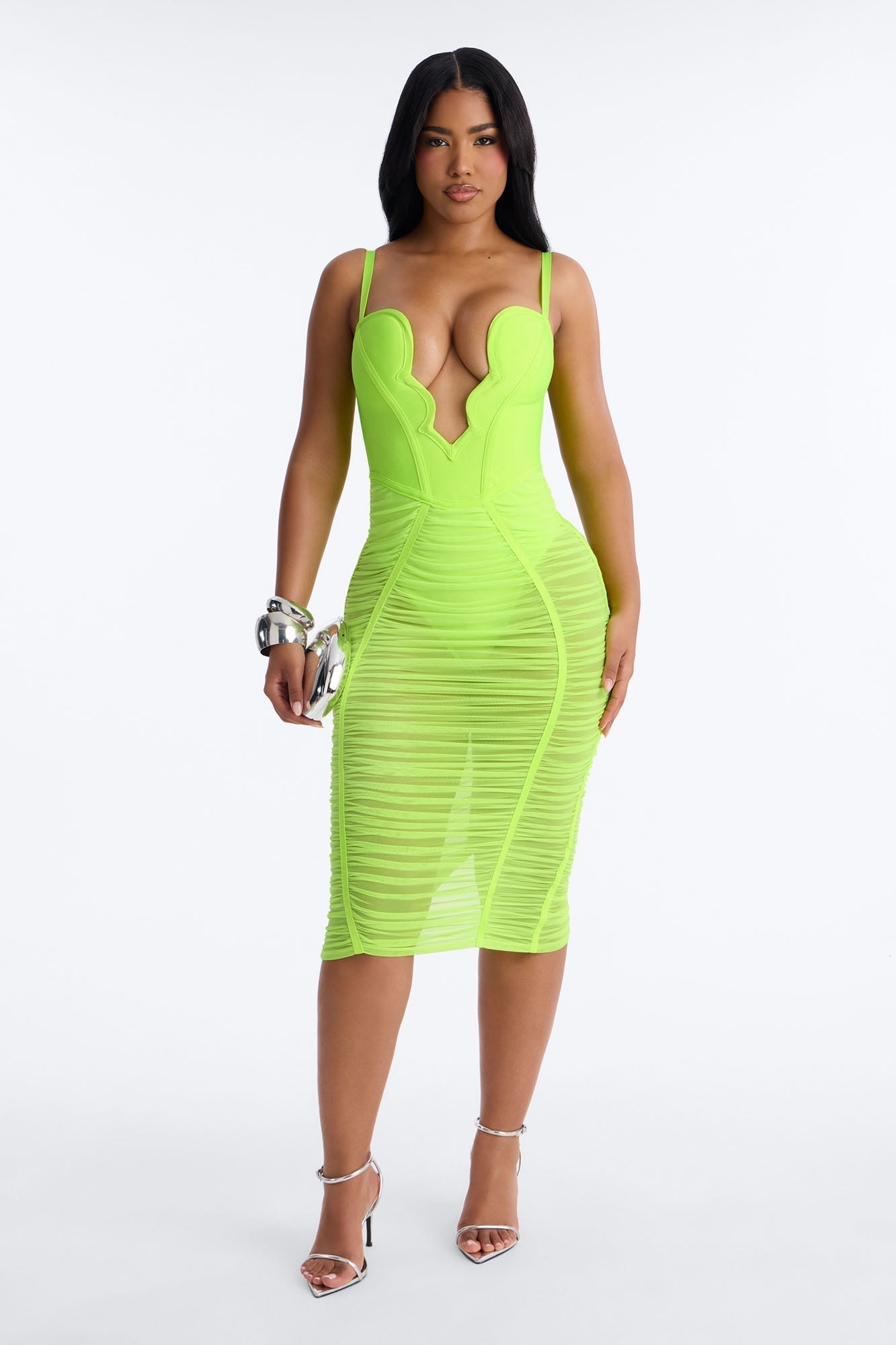 Analise Bandage Midi Dress - Lime