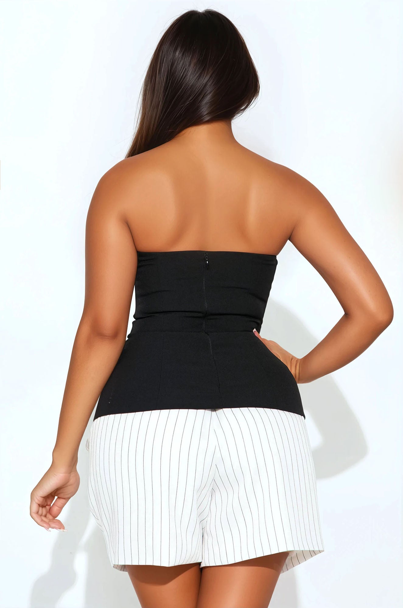 No Small Talk Strapless Top - Black