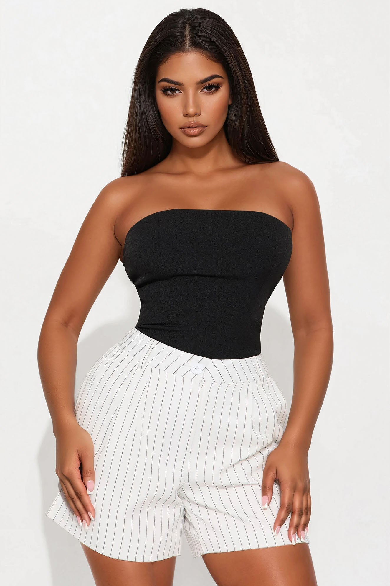 No Small Talk Strapless Top - Black