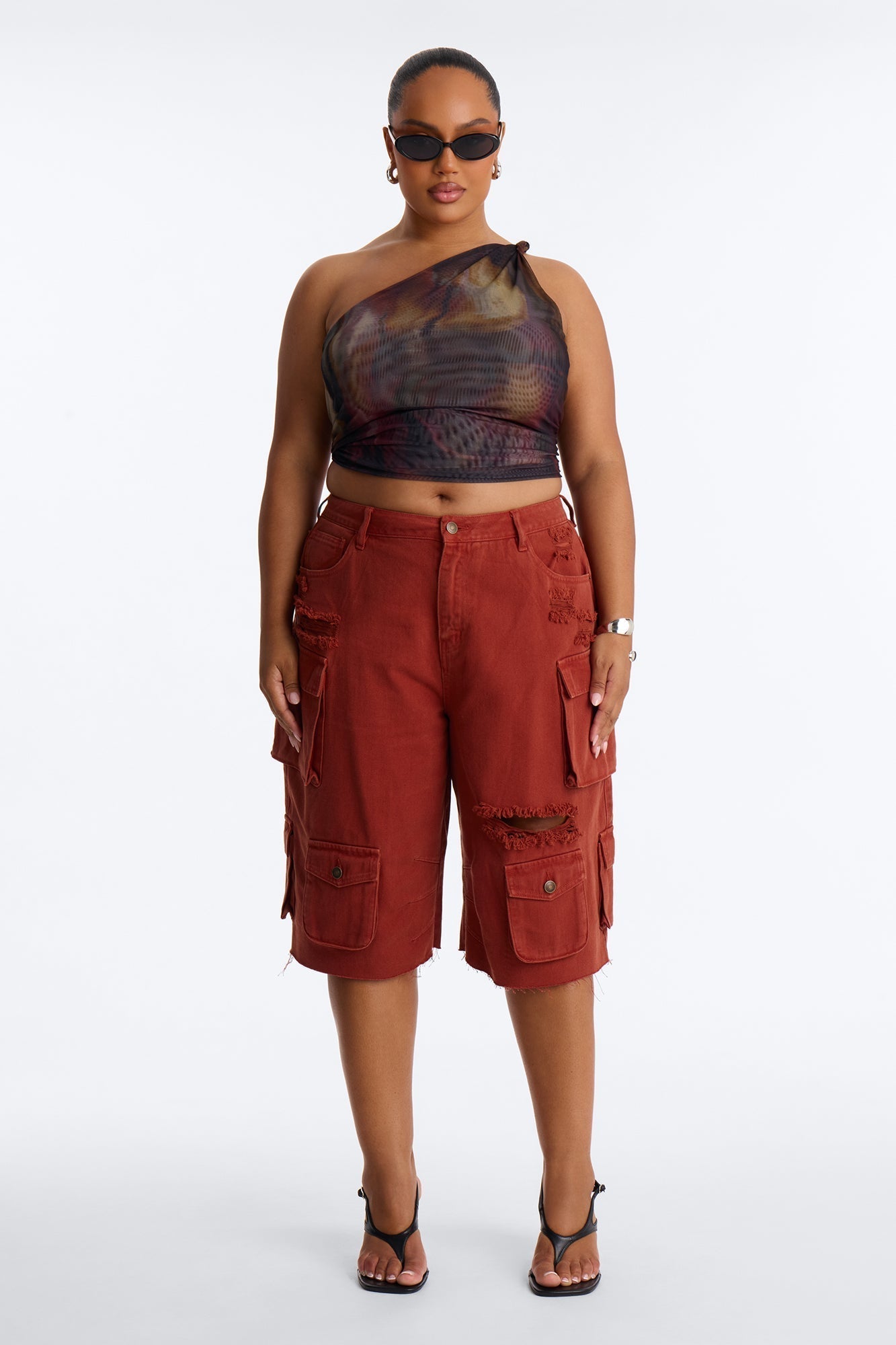 Don't Make Me Wait Cargo Bermuda Short - Rust