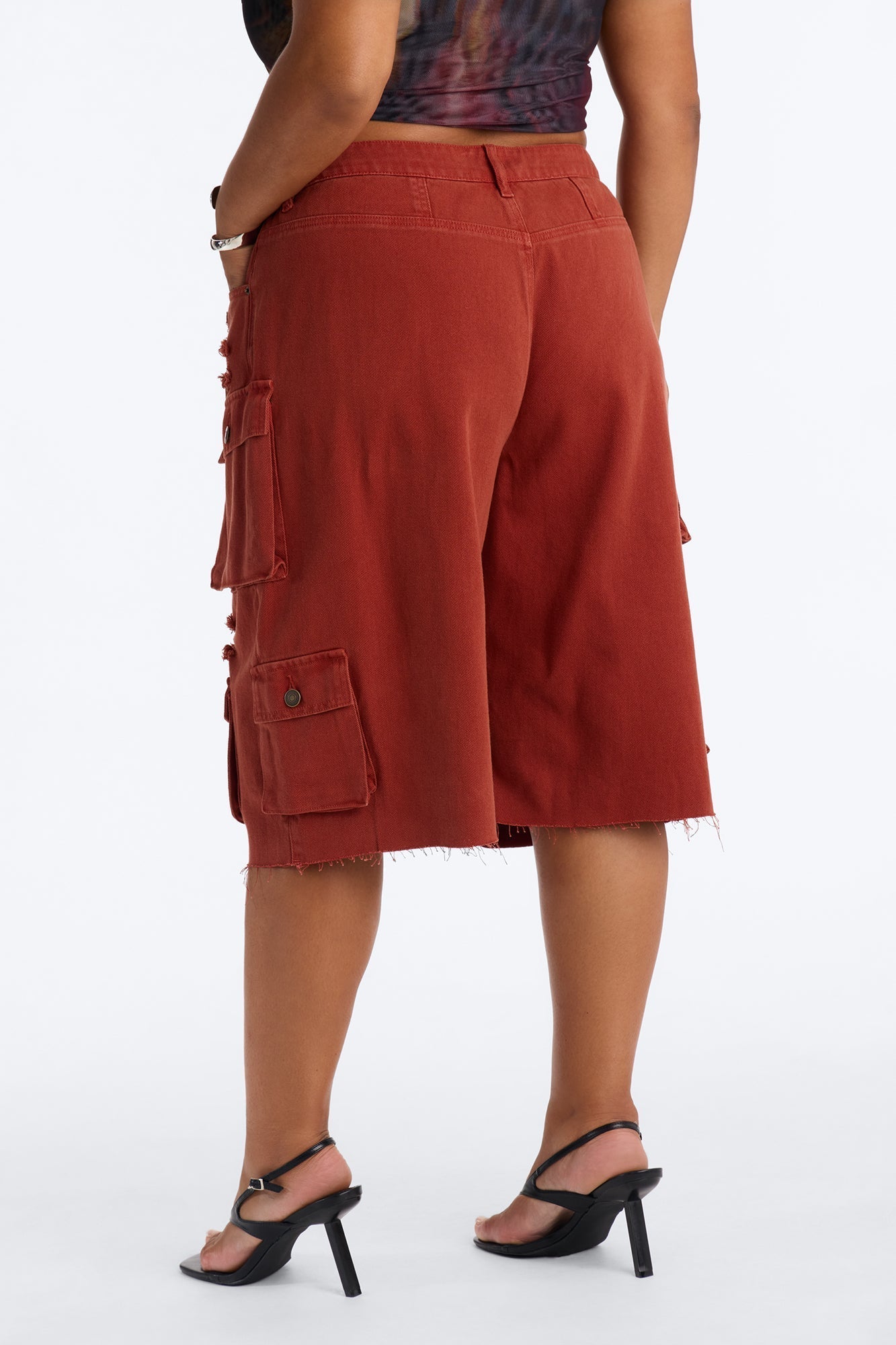 Don't Make Me Wait Cargo Bermuda Short - Rust