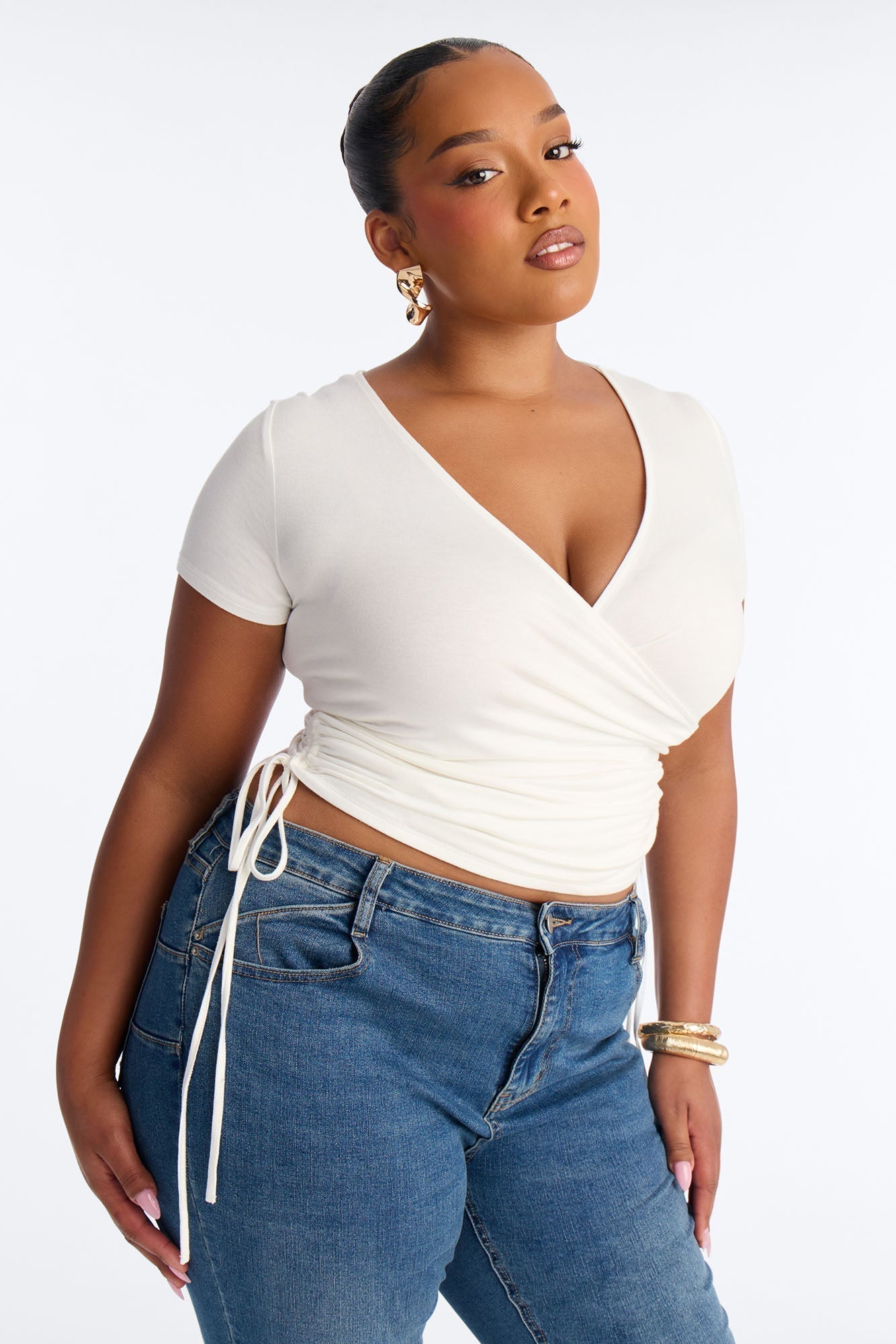 Sienna Surplice Top - Off White