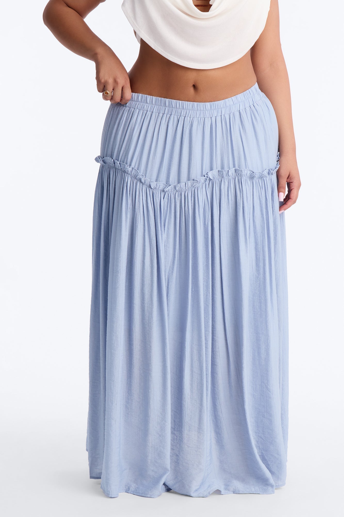 Lily Maxi Skirt - Light Blue