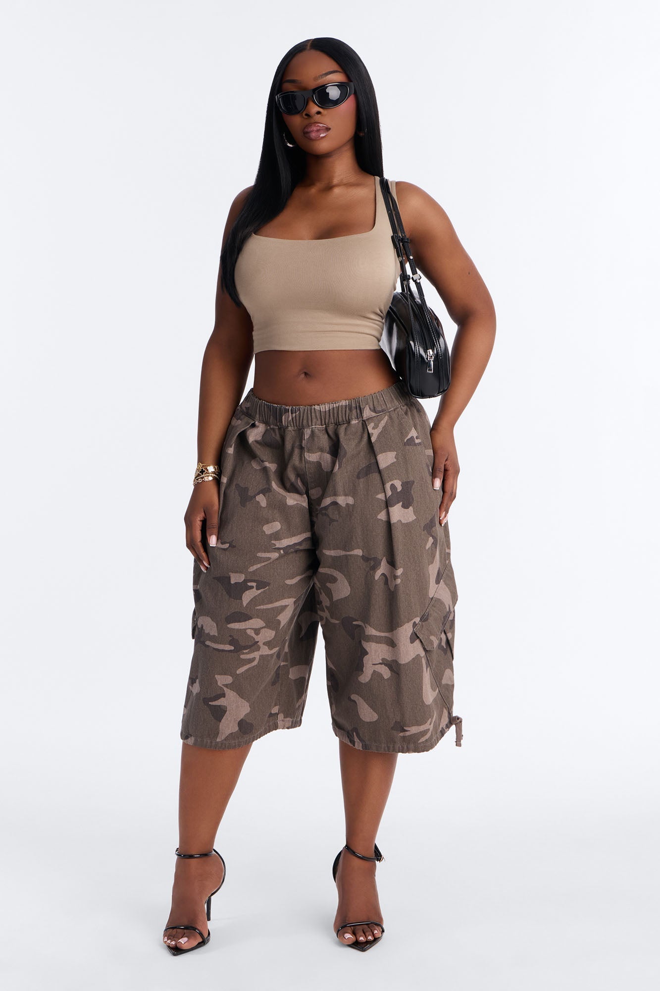 Carter Twill Cargo Bubble Hem Bermuda Short - Camouflage