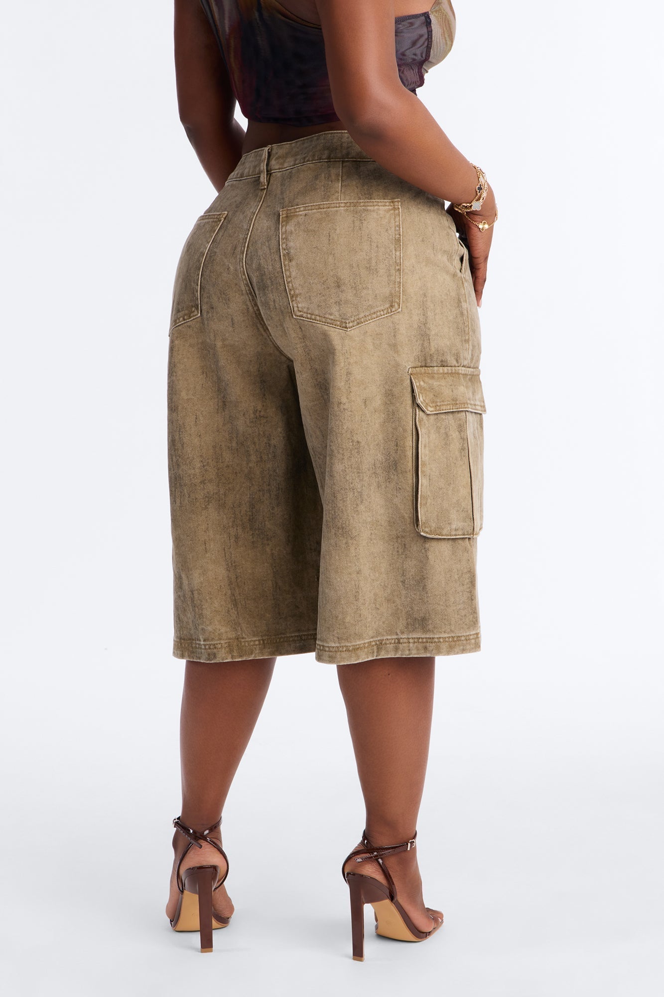 All Washed Out Cargo Bermuda Short - Brown/combo
