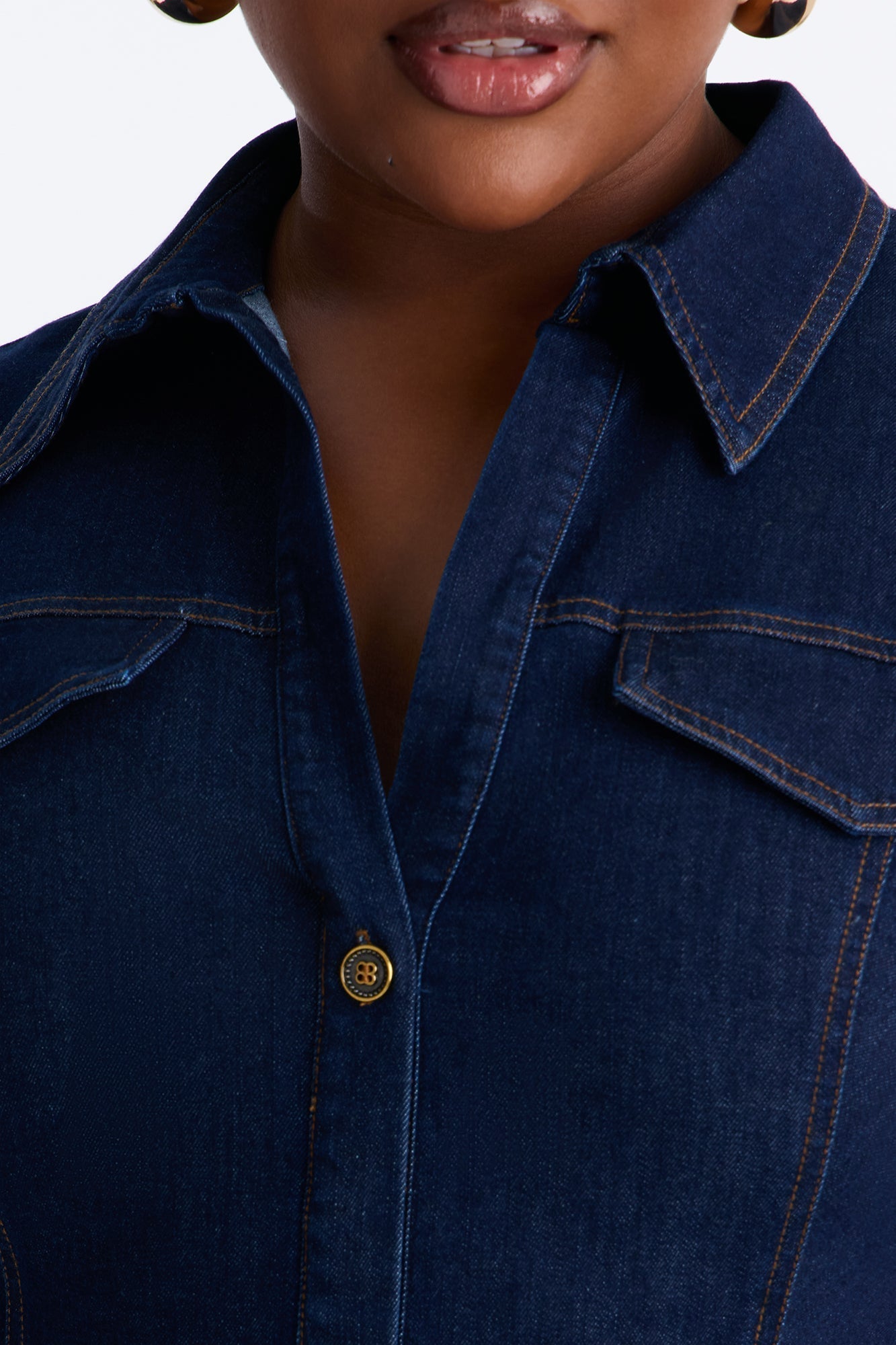 Haven Denim Midi Dress - Dark Wash
