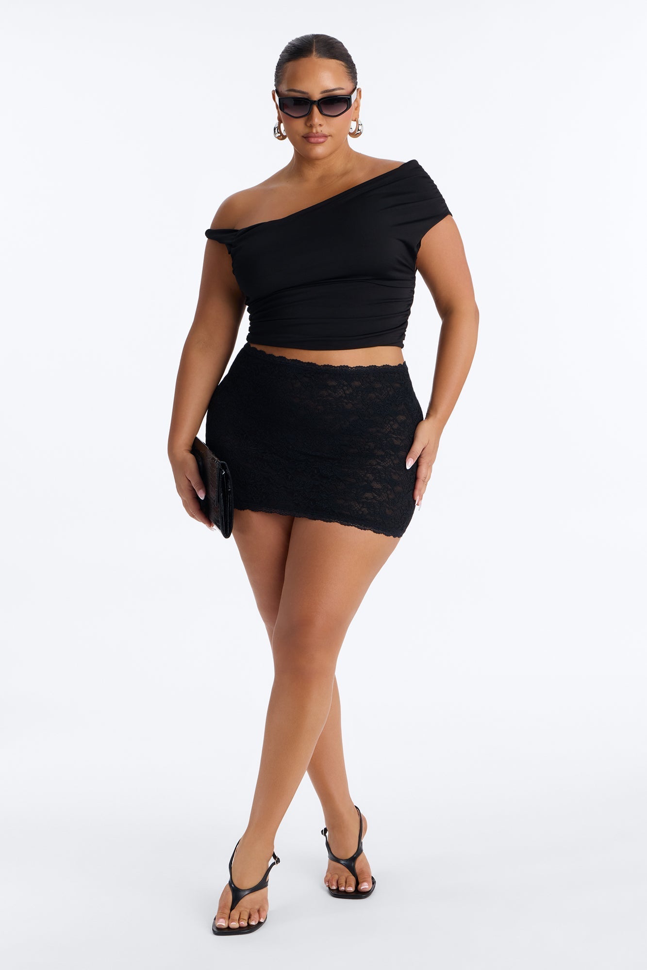 Barely There Lace Mini Skirt - Black