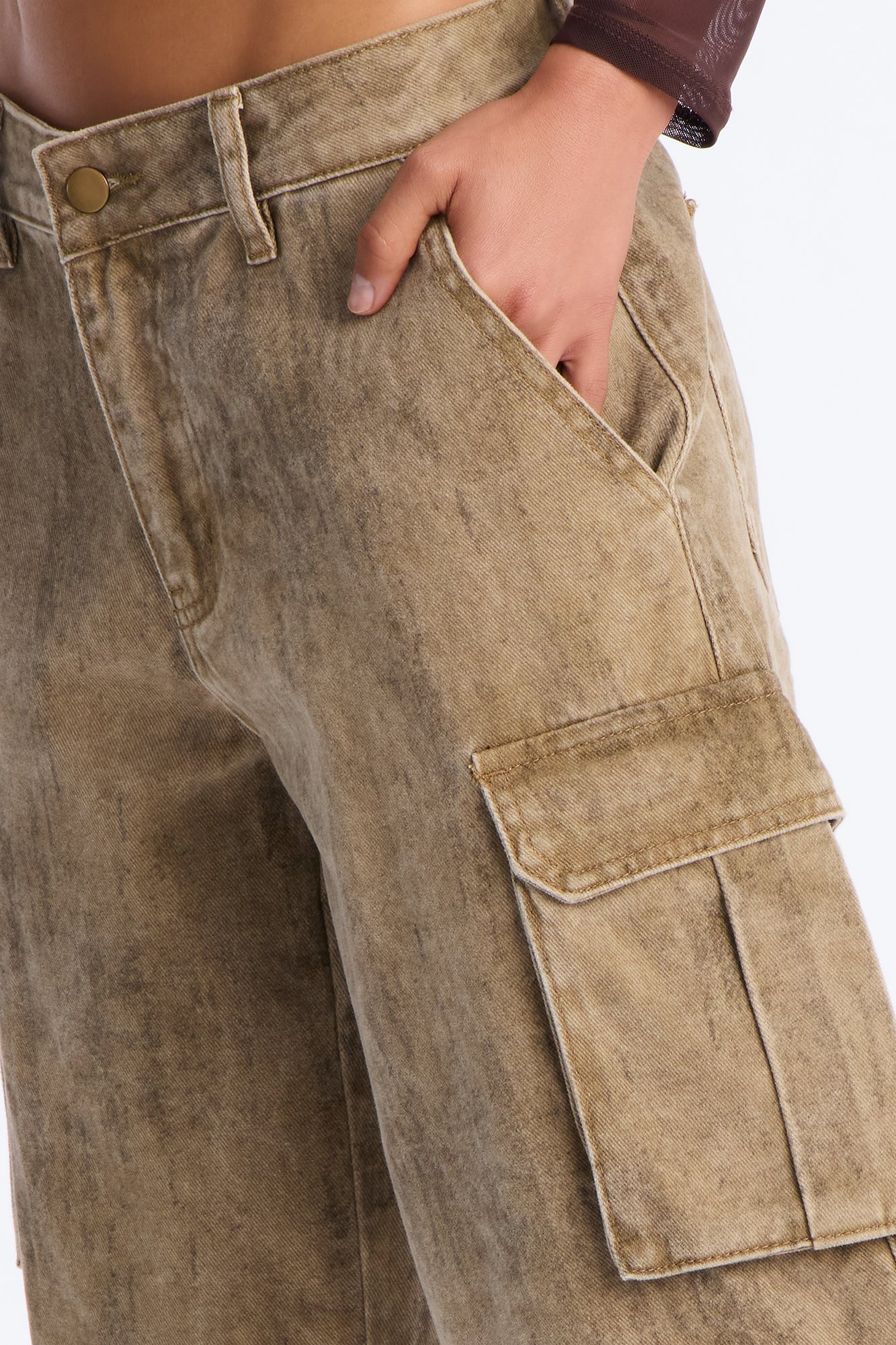 All Washed Out Cargo Bermuda Short - Brown/combo