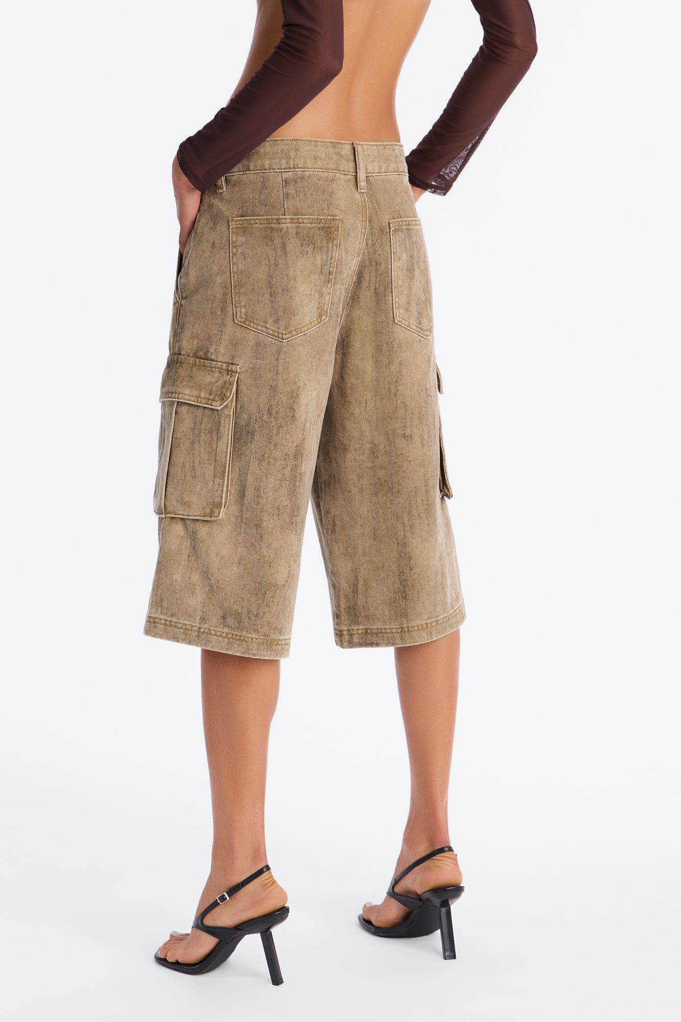 All Washed Out Cargo Bermuda Short - Brown/combo