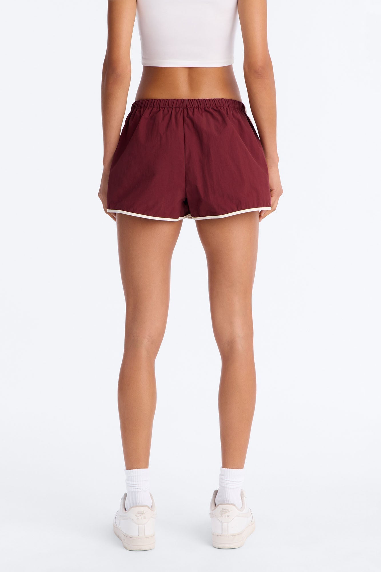 Extra Mile Color Block Windbreaker Short - Burgundy