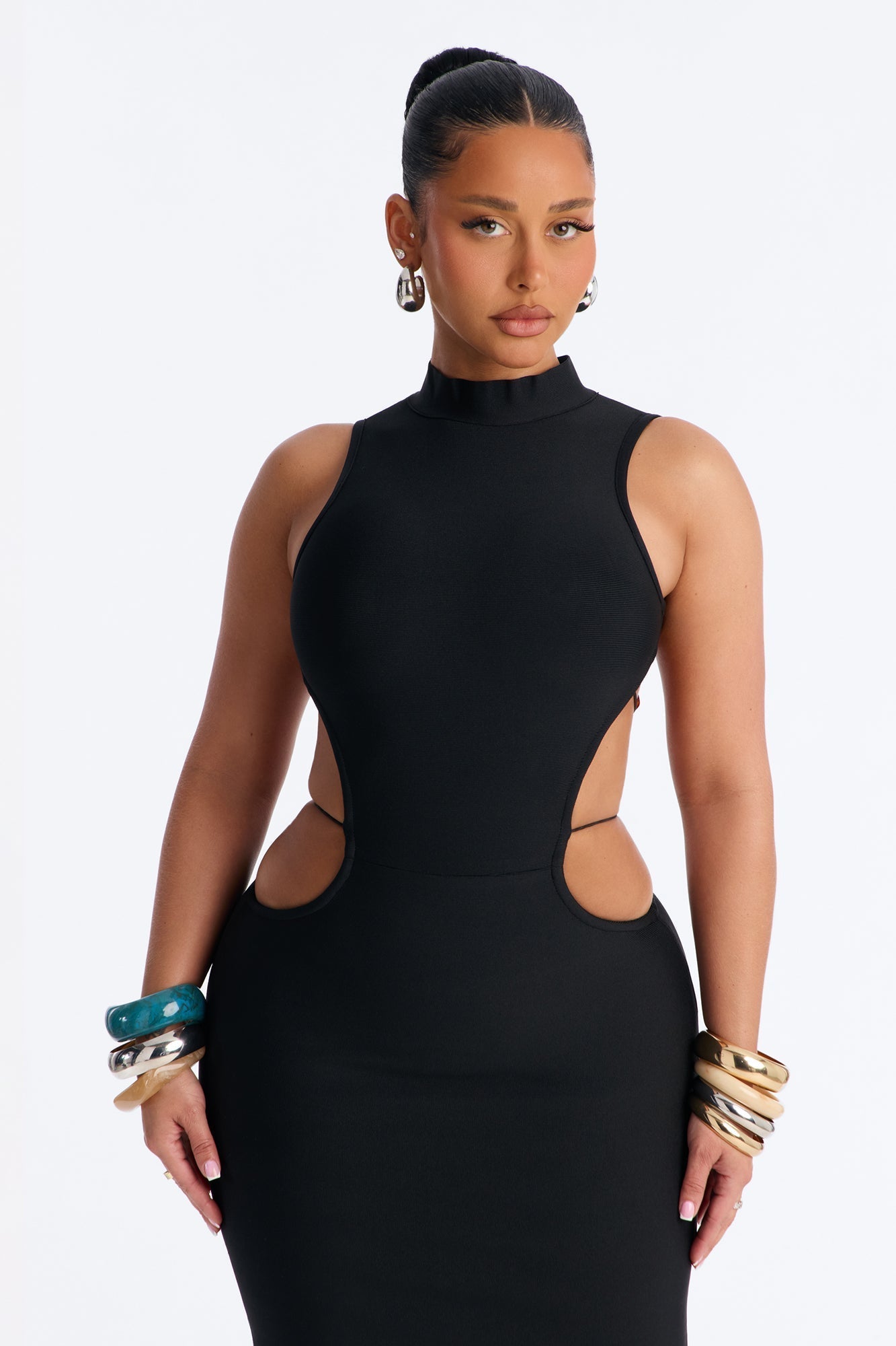 Madison Strappy Bandage Maxi Dress - Black