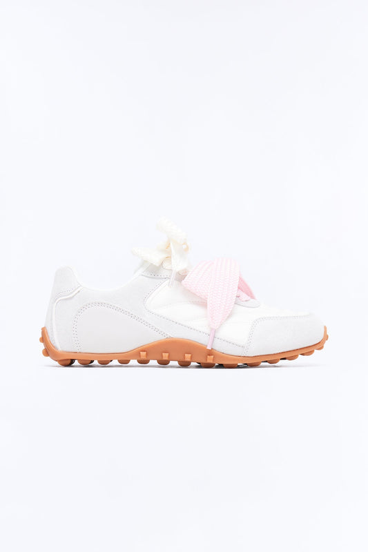 Aria Double Lace Up Sneakers - White