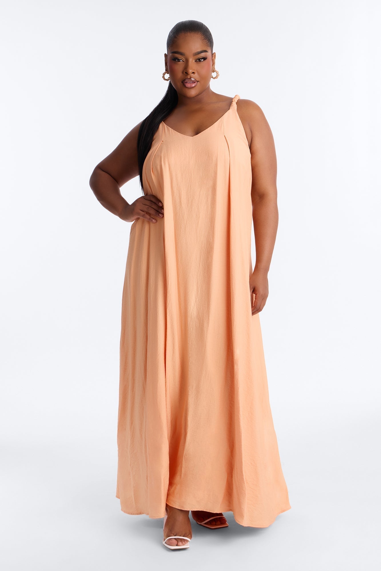 Belia Linen Maxi Dress - Orange
