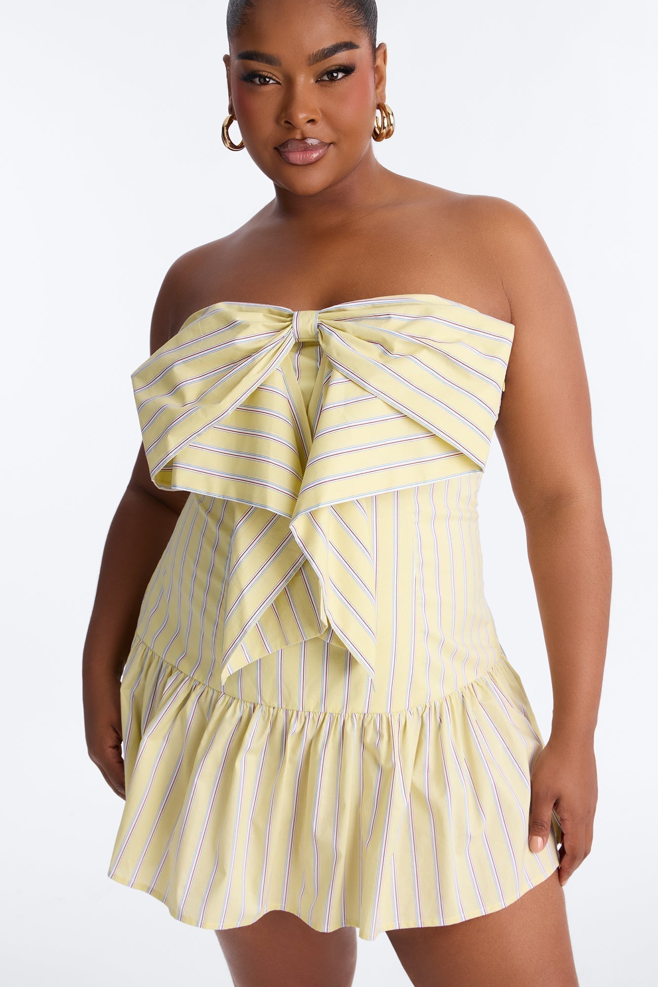 Sunny Strapless Poplin Mini Dress - Butter Yellow