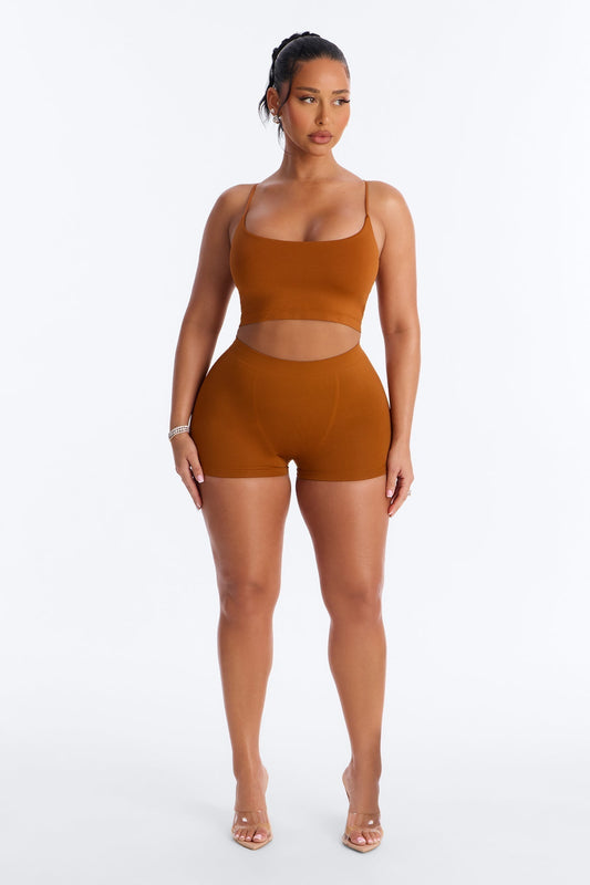 Seamless Smooth Double Lined Micro Hot Short - Copper