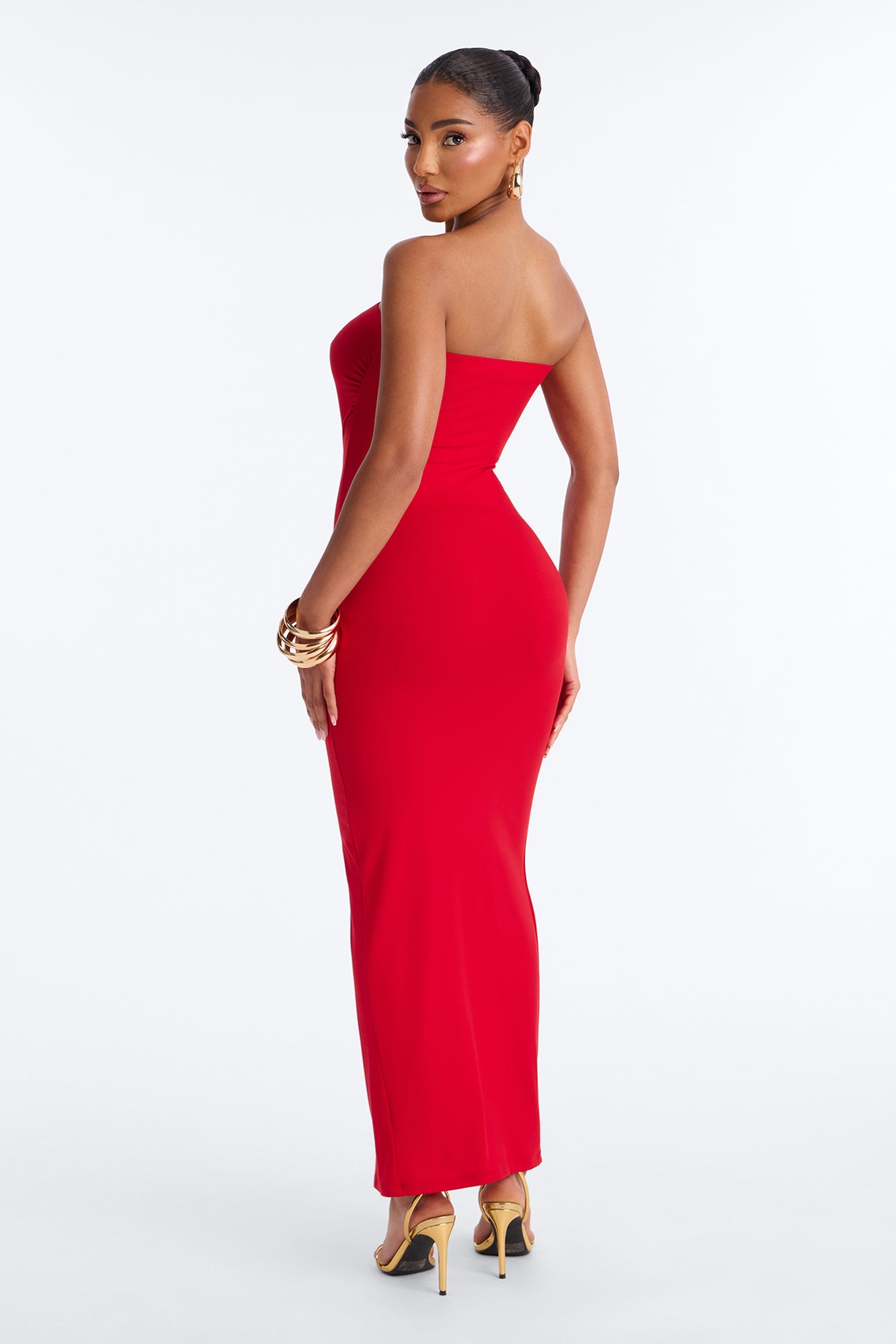 Larissa Strapless Maxi Dress - Red