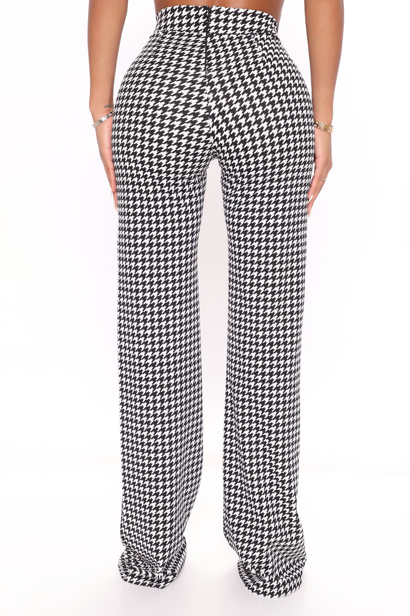 Check Back Later Wide Leg Pants - Black/White