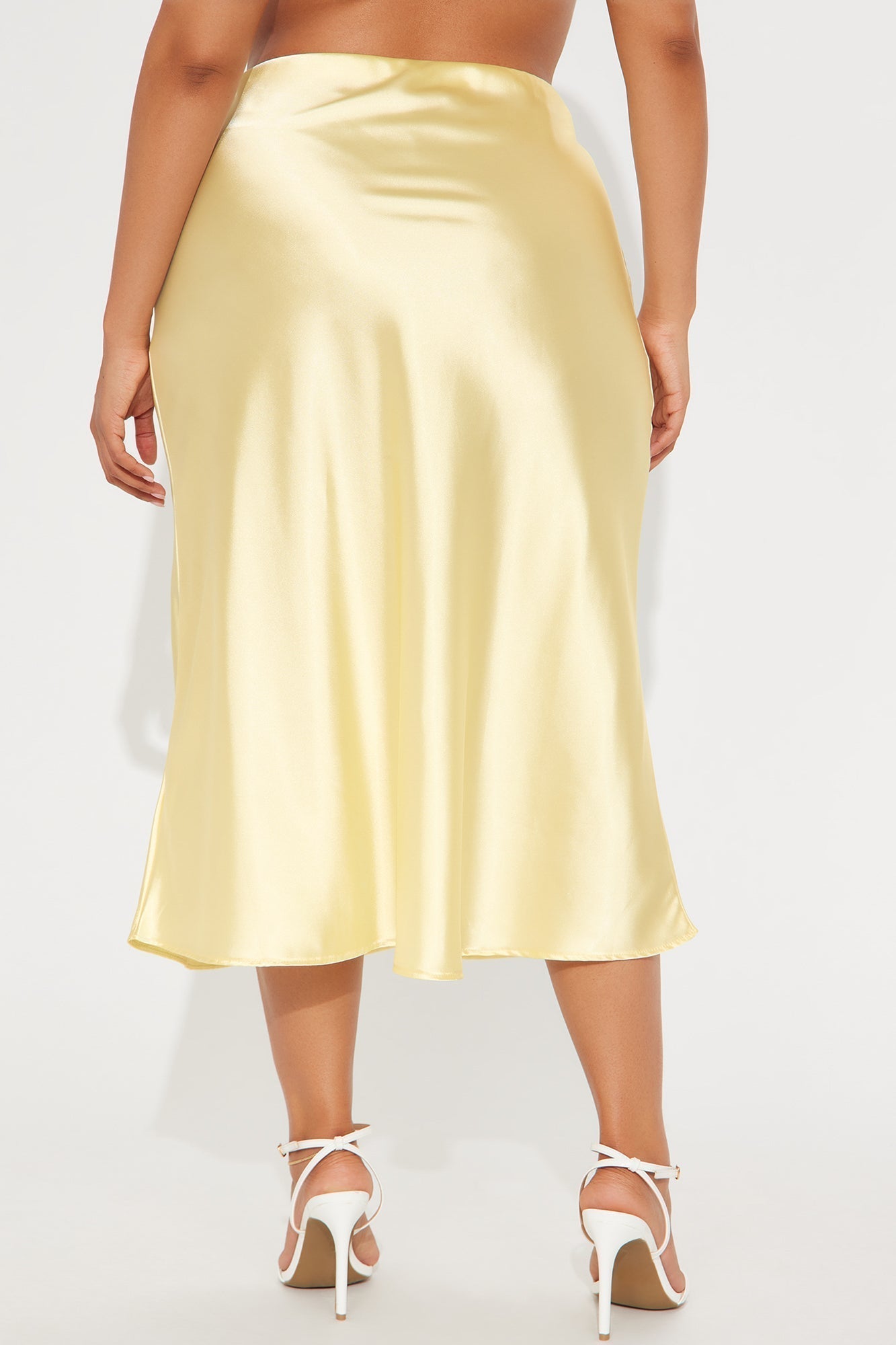 Finer Things Satin Midi Skirt - Butter Yellow