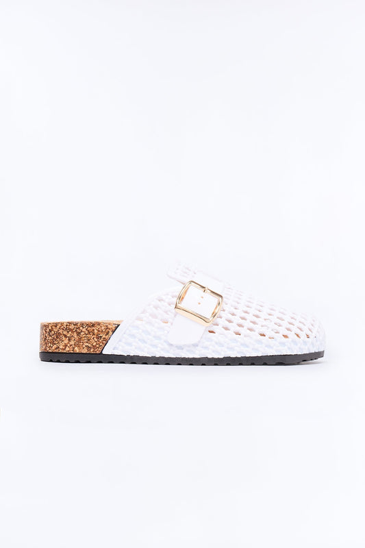Anny Buckle Jelly Slides - White