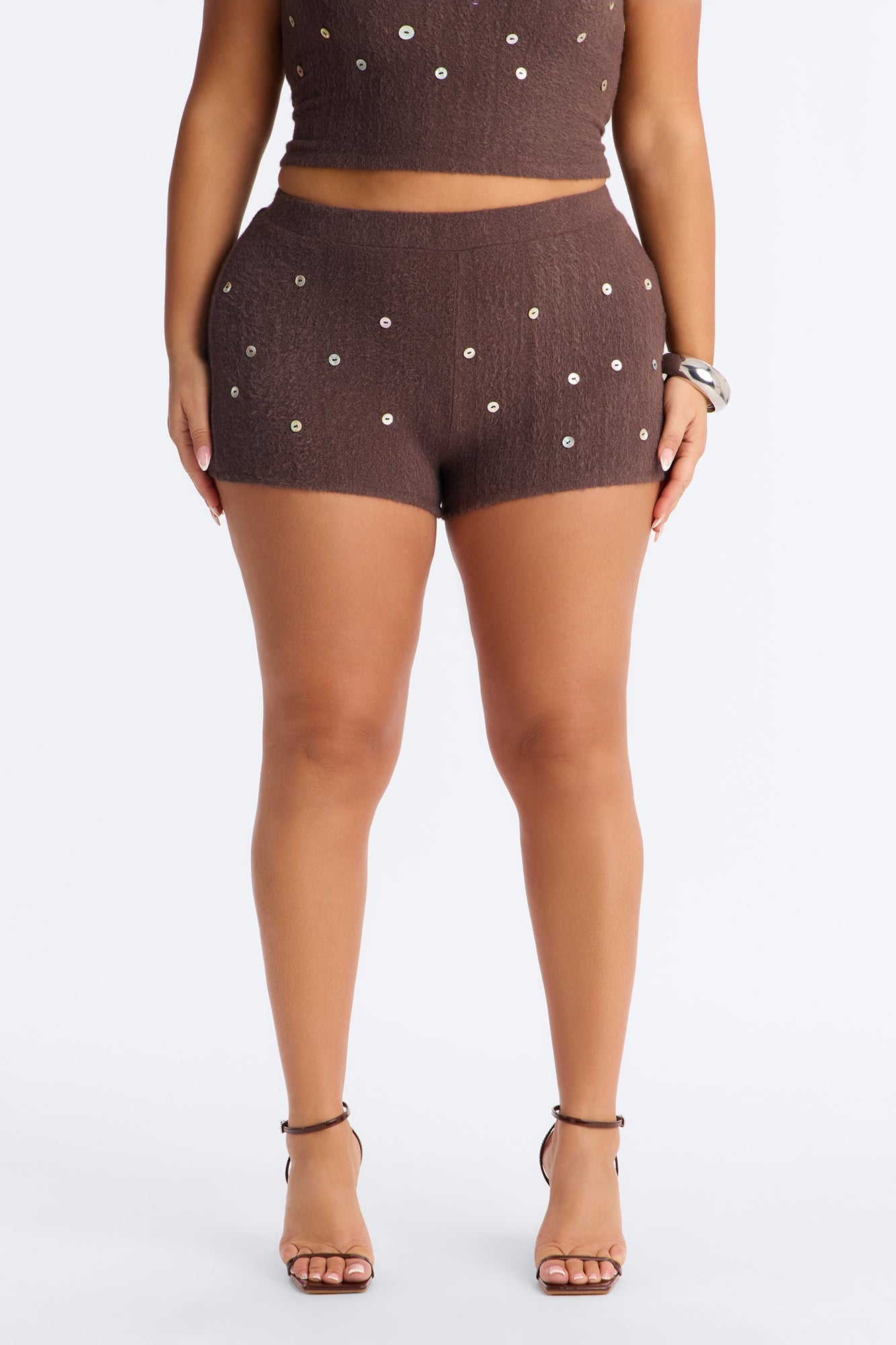 Seashell Fuzzy Low Rise Micro Short - Chocolate