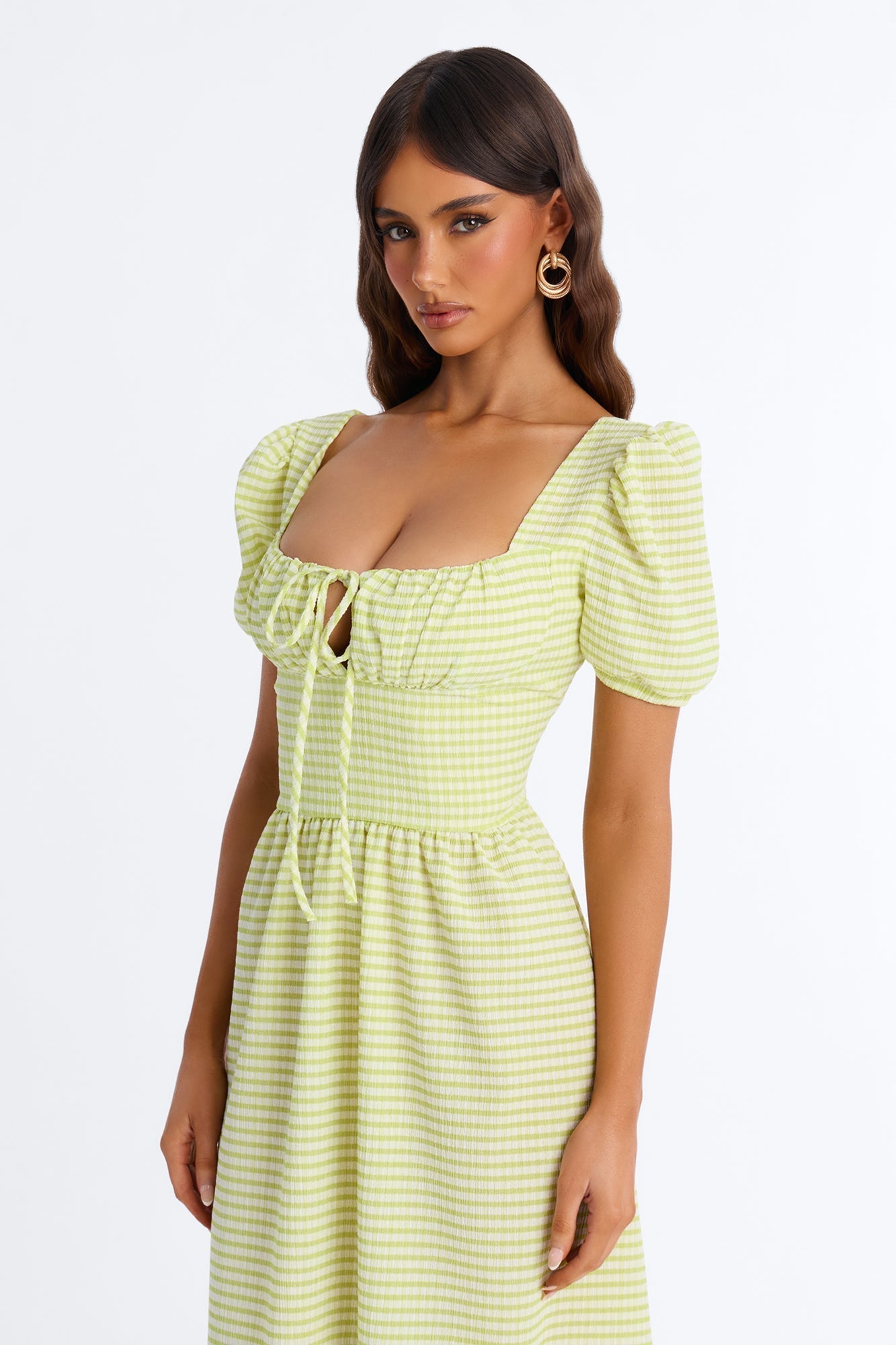 Cecelia Striped Midi Dress - Green/combo