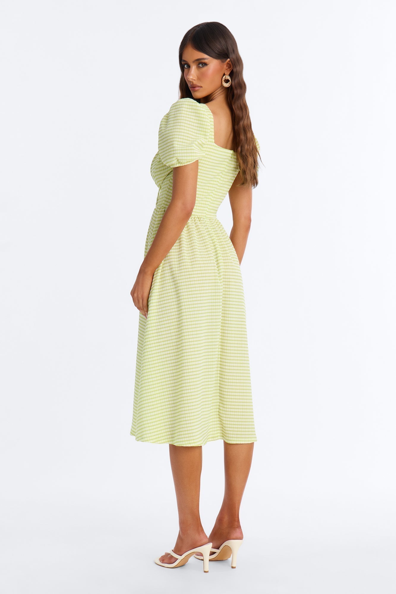 Cecelia Striped Midi Dress - Green/combo