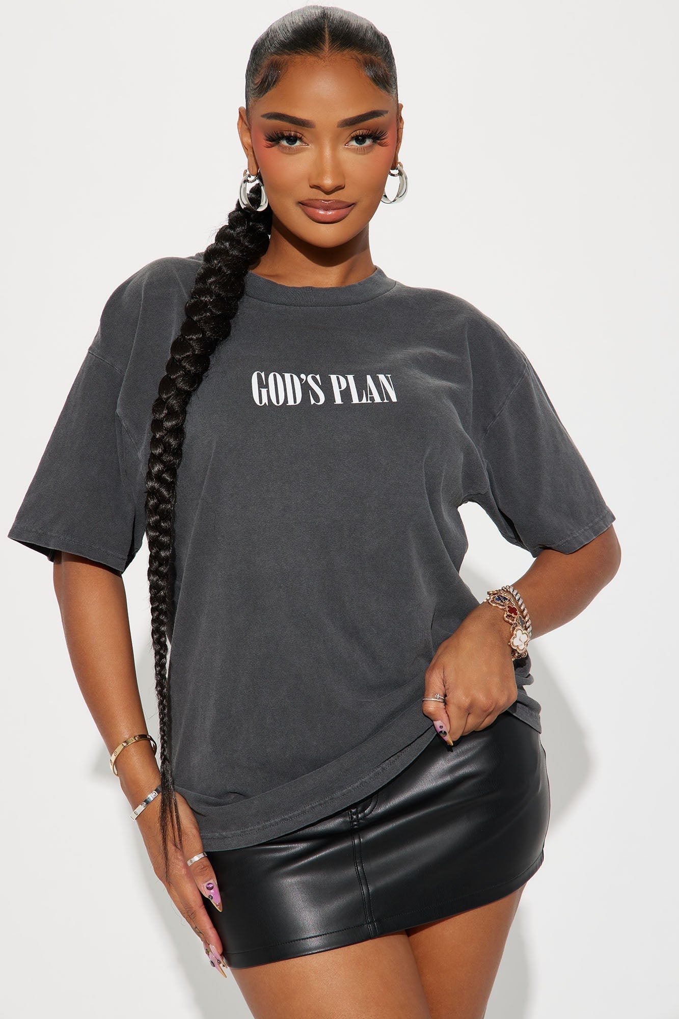 God's Plan Over Mine Washed Tee - Black Wash