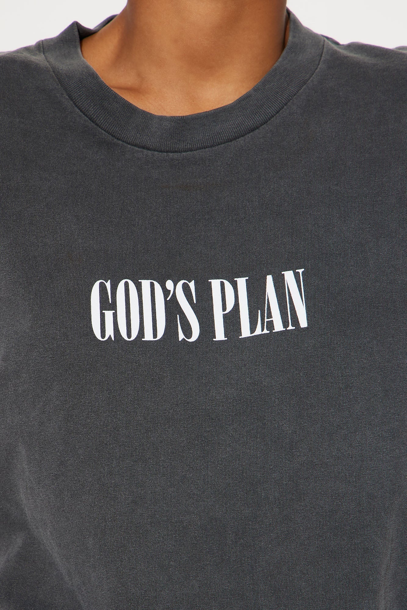 God's Plan Over Mine Washed Tee - Black Wash