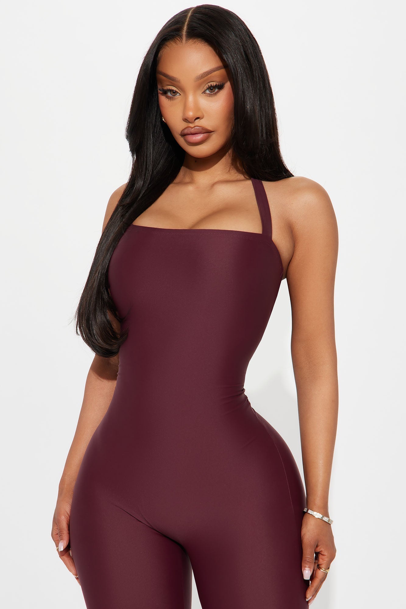 Lead The Way Halter Jumpsuit - Burgundy